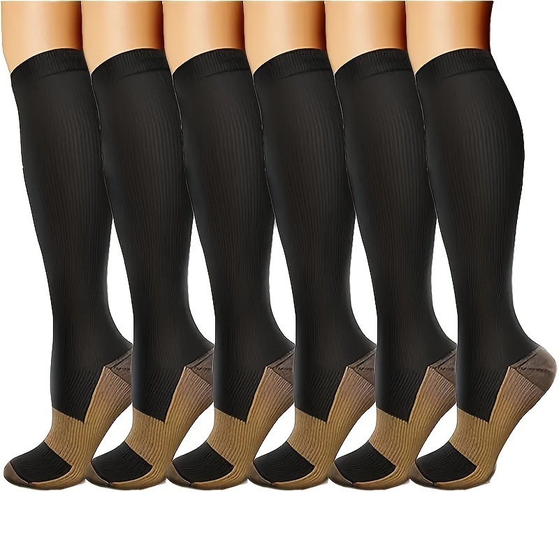 Calcetines de Compresión Largos de Nylon, Antideslizantes y Transpirables para Correr image 58