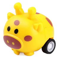 Мультфильм детская маленькая игрушка животное Мини Выдвижной автомобиль головоломка подарок инерция мини-автомобиль, чтобы толкать подарки оптом