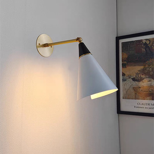 American Wall Lamp Medieval Folding Adjustable Brass Light Luxury Kitchen Side Cabinet Master Bedroom Bedside Reading Wall Lamp