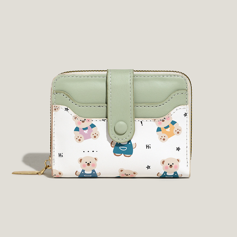 Simples y lindos gatitos de estilo japonés damas hebilla cambio de mano con bolso corto multifuncional para mujeres