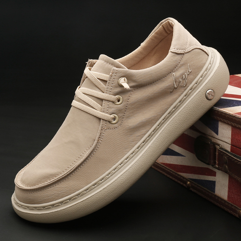 Fengbu 2603 Men's Shoes Comfortable Spring Low-Top Men's Shoes Korean Style Versatile Ice Silk Cloth Shoes Breathable Lace-Up Driving Shoes