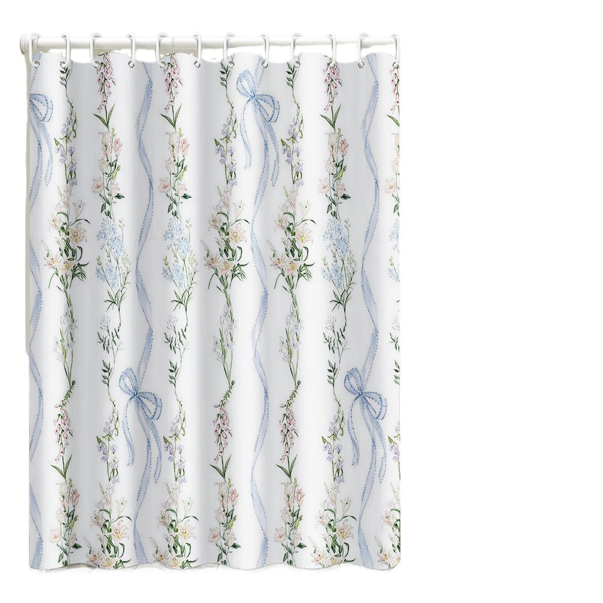 Polyester Waterproof Mildew-proof Curtain Set, No Nails Or Drilling Required, Easy To Install, Suitable For Dormitory_voghion.com