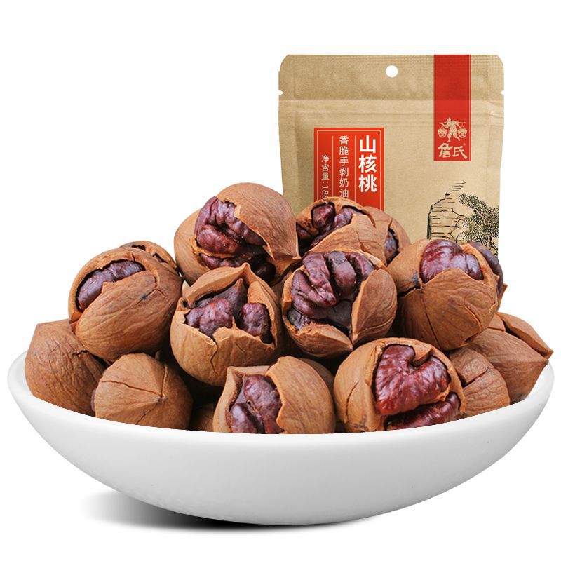 詹氏 手剥山核桃188gx2袋  袋装清淡奶油味宁国小胡桃山核桃坚果