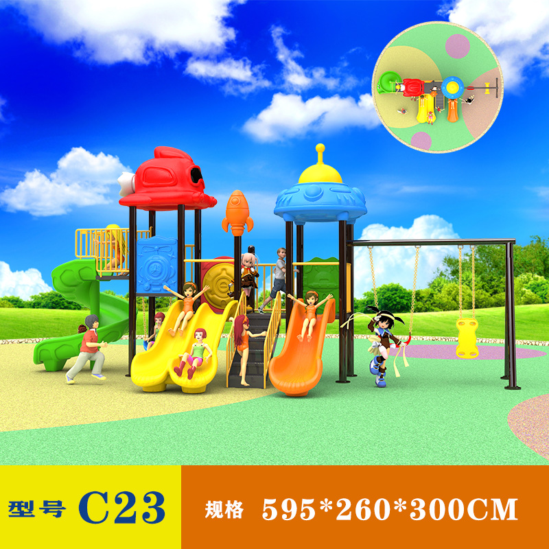 Jardín de infantes al aire libre gran tobogan parque infantil al aire libre comunidad tobogan columpio instalaciones de juego combinadas