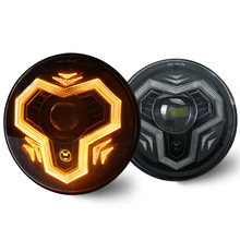 新款现货牧马人大灯7寸圆形改装LED车灯悟空造型大灯双光透镜光源