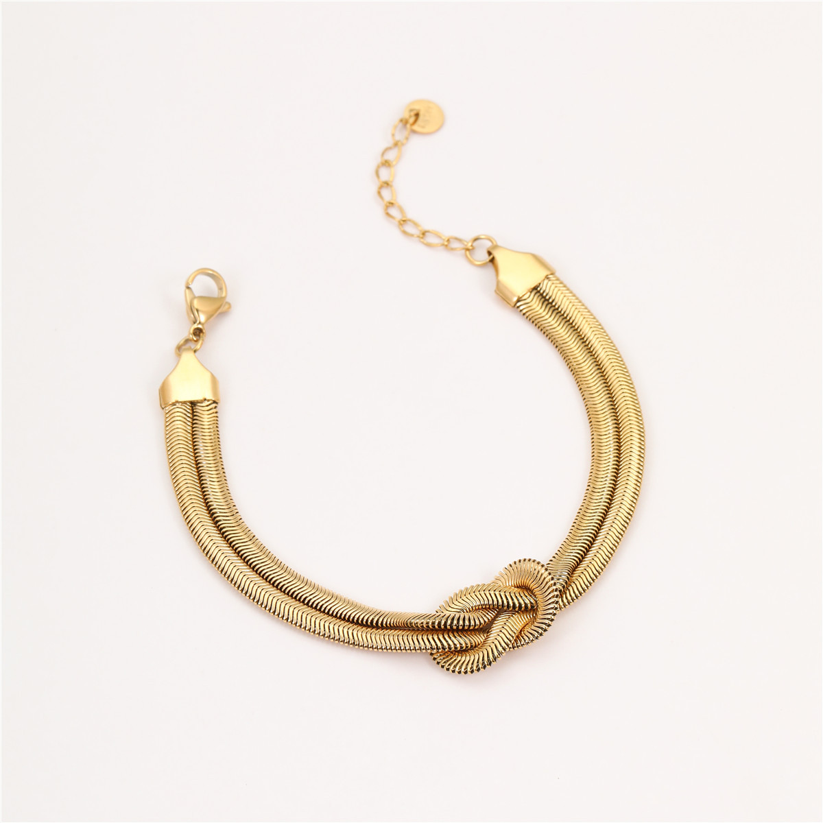 Modern Style, Classic Style Style PVD Coated Real Gold Plated Solid Color Knot 304 Stainless Steel Modern Style Classic Style Waterproof Non Tarnish 304 Stainless Steel Bracelets