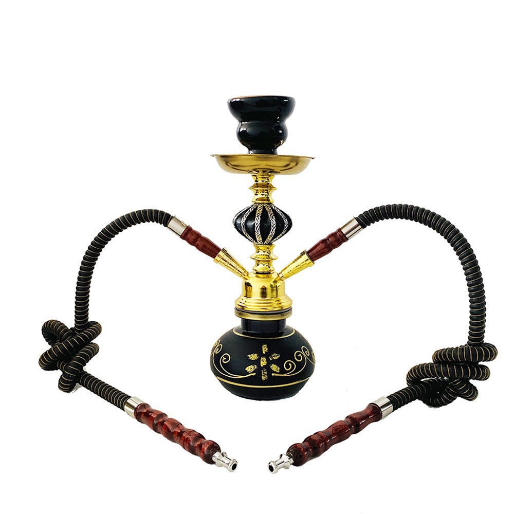 阿拉伯水烟壶小号铝球单双管烟筒烟斗配件全套hookah烟具礼品铝制