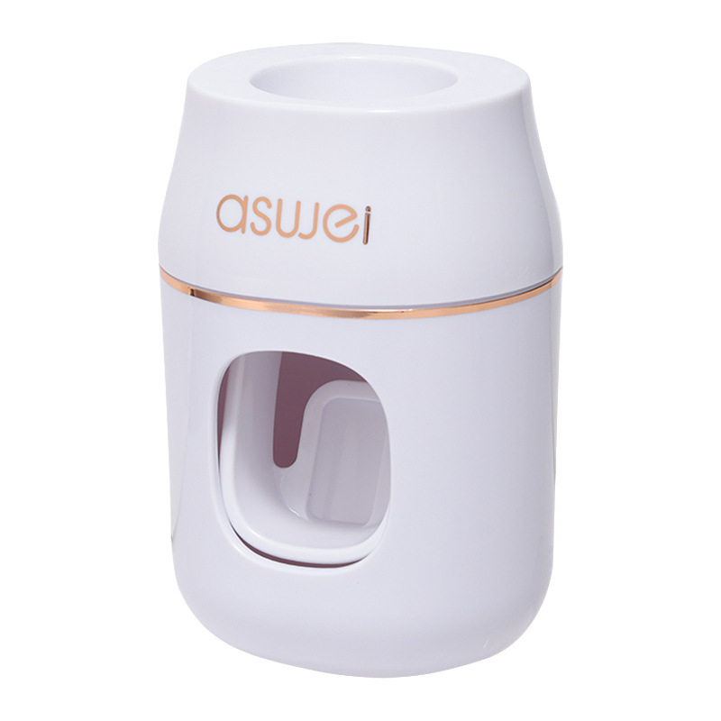 Automatic Toothpaste Dispenser Squeeze Tool Toothbrush Holder Wall-Mounted Household Cute Manual Suction Wall Set For_voghion.com