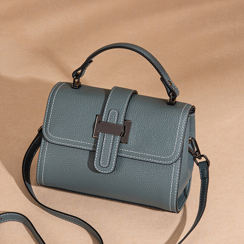 Women's Bags 2024 New Handbag Women's Crossbody Genuine Leather Versatile Shoulder Bag Cowhide Small Square Bag Wholesale