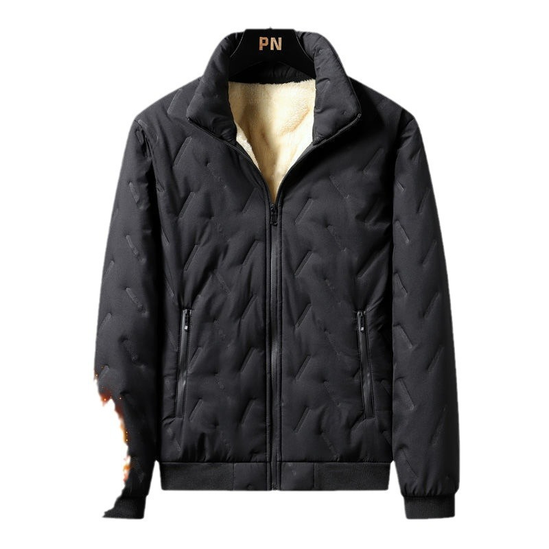 Cachemira de cordero, chaqueta de algodón caliente para hombres, chaqueta de algodón a prueba de viento, chaqueta de invierno de invierno de otoño y invierno de 2025