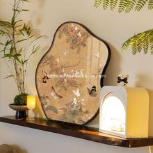 中古风百蝶图桌面装饰画复古艺术卧室挂画小众桌面摆画电视柜摆件