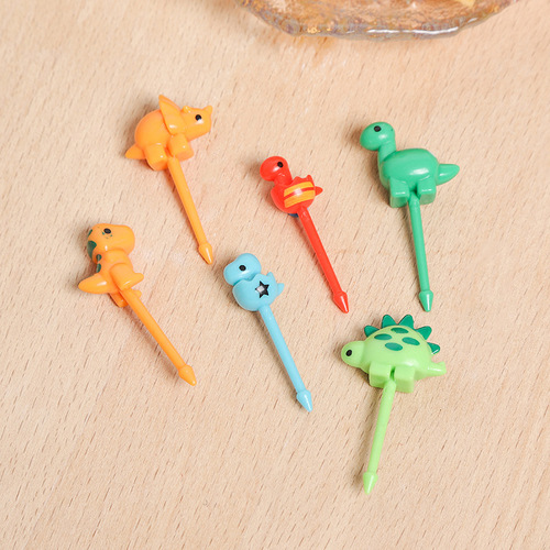 Cross-border hot selling children's plastic cartoon fruit fork, cute animal lunch box creative lunch box decorative ticket set