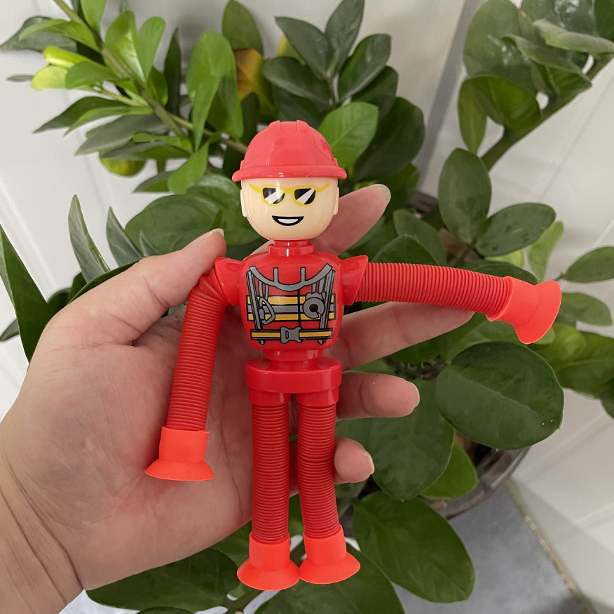 Transfronterizo robot flexible tubo telescópico niño puzzle dibujos animados estirados ventosa interacción padre-hijo creativo juguete descompresión