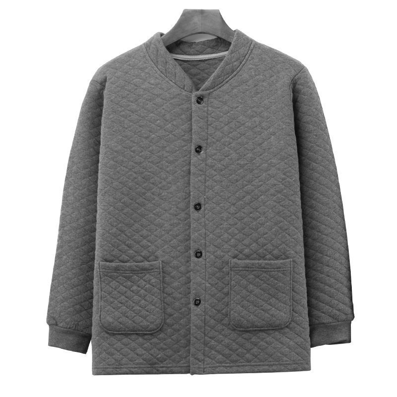 중년 및 노인 남성면 3 겹 누비 보온 속옷 두꺼운 노인 아버지의 카디건 정장 겨울