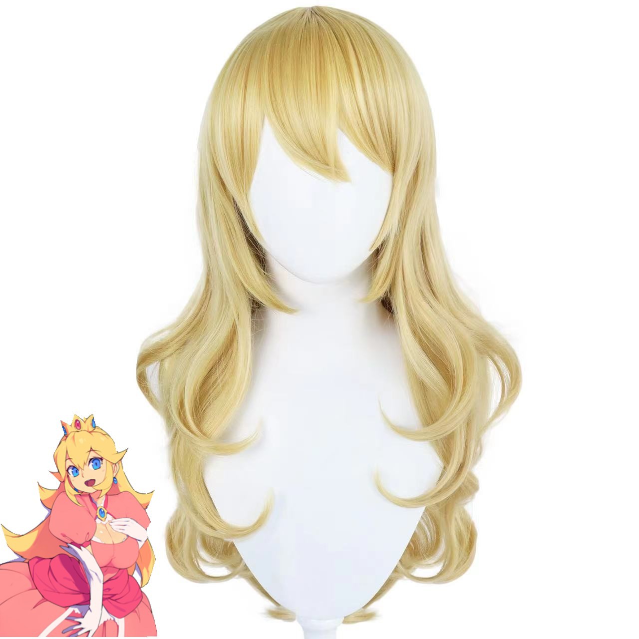 [Xi] Super Mary princesa bi Qi cos anime simulación peluca Cosplay del cuero cabelludo ventas directas de la fábrica