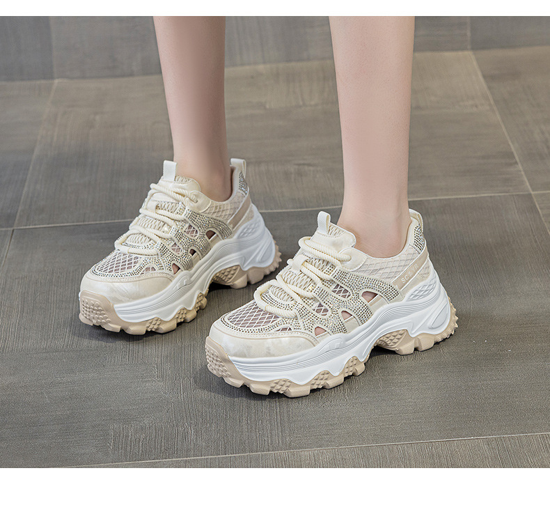 Giày sneaker nữ đế dày tăng chiều cao lưới thoáng khí mùa hè 2026 — Trắng 5075, Champagne 5075, Tím 5075 chi tiết 12
