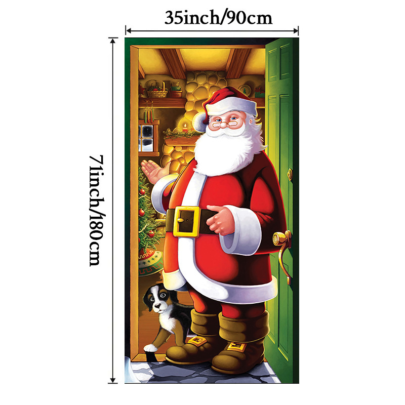 Lámparas de color de Navidad cubierta de tela decoración puerta de poliéster de alta densidad tela de fondo de Año Nuevo fiesta de puerta de entrada amueblado tapices