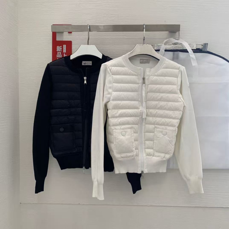 Shenzhen Nanyou Classy Women's Clothing m Family Early Autumn New Product Simple Round Neck Wool Knitted Splicing Jacket Single down Shenzhen Nanyou Classy Women's Clothing m Family Early Autumn New Product Simple Round Neck Wool Knitted Splicing Jacket Single down