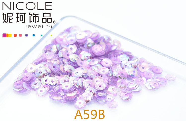 Austria importó lentejuelas 4mm cóncavo bordado francés Glitter Ropa Accesorios 10g Pack
