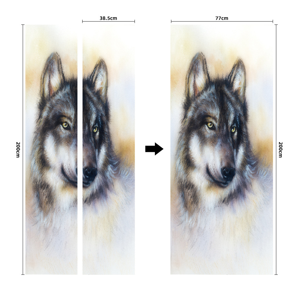 Pegatinas para puertas 3D respetuosas con el medio ambiente, autoadhesivos, fabricantes de origen al por mayor, patrones populares transfronterizos de alta definición, adhesivos para puertas impermeables, a prueba de aceite y antiincrustantes