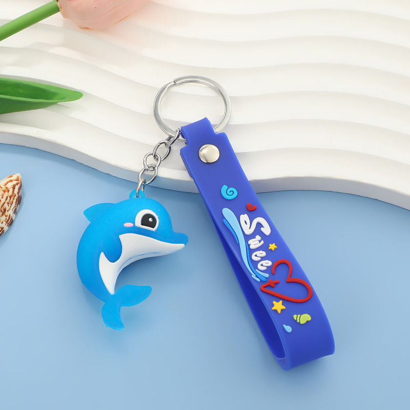 夏の海洋動物イルカタコクジラタツノオトシゴキーホルダーペンダントバッグスーパーマーケットキーホルダー卸売|undefined