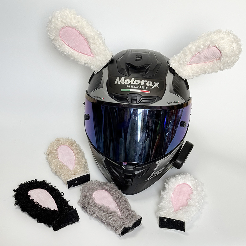Motorcycle helmet men and women cute ears electric car motorcycle helmet decoration ski helmet ears rabbit ears children