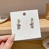 Earrings, advanced high quality silver needle with tassels from pearl, french style, high-quality style, bright catchy style, wholesale