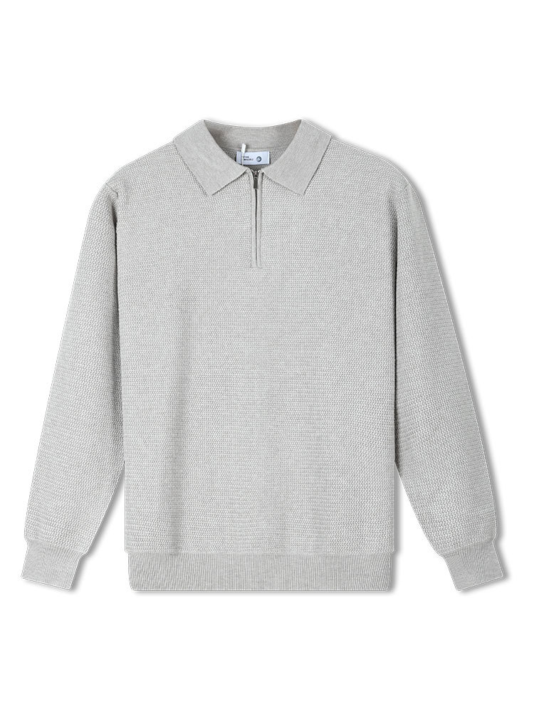 Otoño y invierno de alta calidad semia cremallera solapa suéter de hombre camiseta de punto de negocios casual jersey estampado suéter de base para hombre