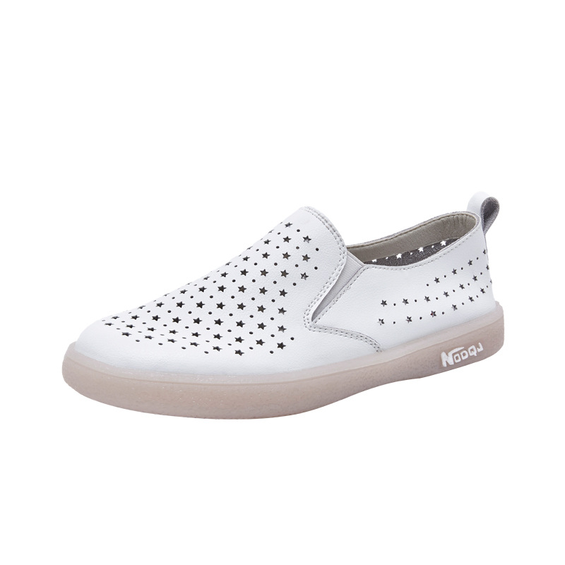 Giày sneaker nữ lưới thoáng khí đế bệt dáng thể thao — Màu be A68