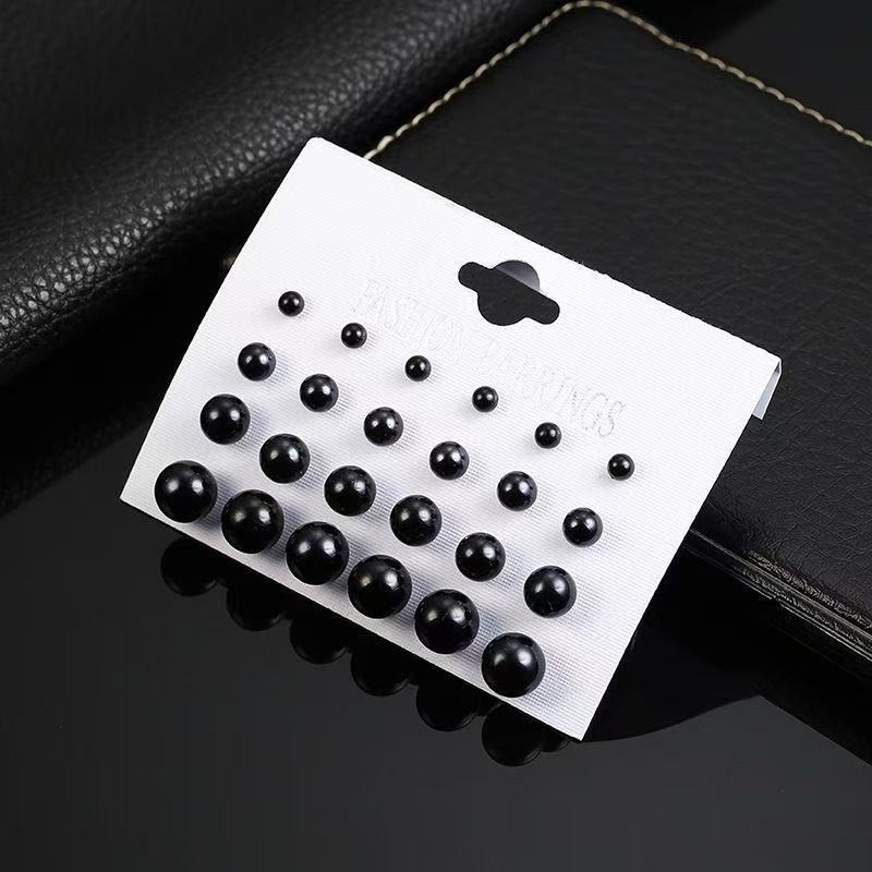 12 Pairs of European and American Cross-Border Combination Earring Sets for Women, Pearl Fashion, Simple and Elegant, High-End Earrings Wholesale