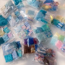 YJ9原创特色线 手混线小样配线迷你线板辅料 面料毛线设计师蓝色