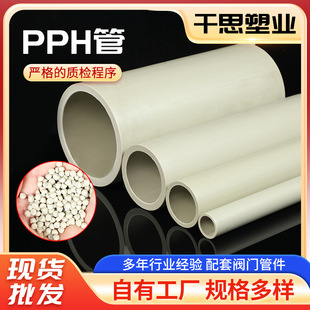 PPH pipe processing flame retardant gray thick polypropylene pipe large diameter air pipe plastic pipe pipe PPH chemical pipe