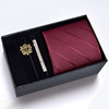 Gift box, tie, classic suit, red set, 8cm, 4 piece set