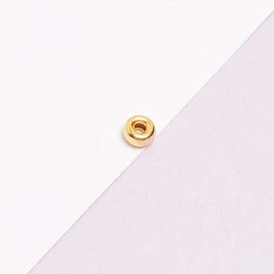 S925 Sterling Silver Wheel Spacer: Zərgərlik ara hissələri - 4mm-gold-color-one