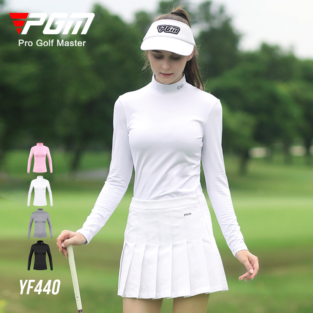 PGM New products golf Ms. bottoming shirt Autumn and winter Stand collar Long sleeve T-shirt keep warm Women's wear jacket Velvet inside