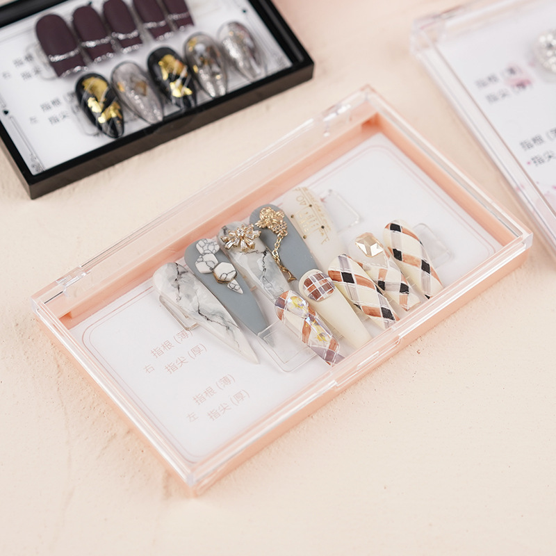 工場は直接に甲の収納箱の長方形の透明な簡単なネイルの展示箱のネックレスのアクセサリーの標本の箱を身につけます。|undefined