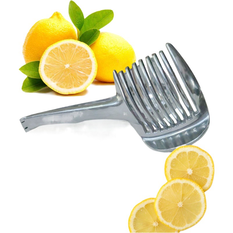 Aleación de aluminio rebanador de limón leche tienda de té hogar clip de naranja clip de patata cortador de tomate herramienta de cocina