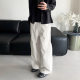 OREETA Pleated Arc Cut Wide Leg Casual Pants Men's and Women's American Retro Loose Straight Casual Pants