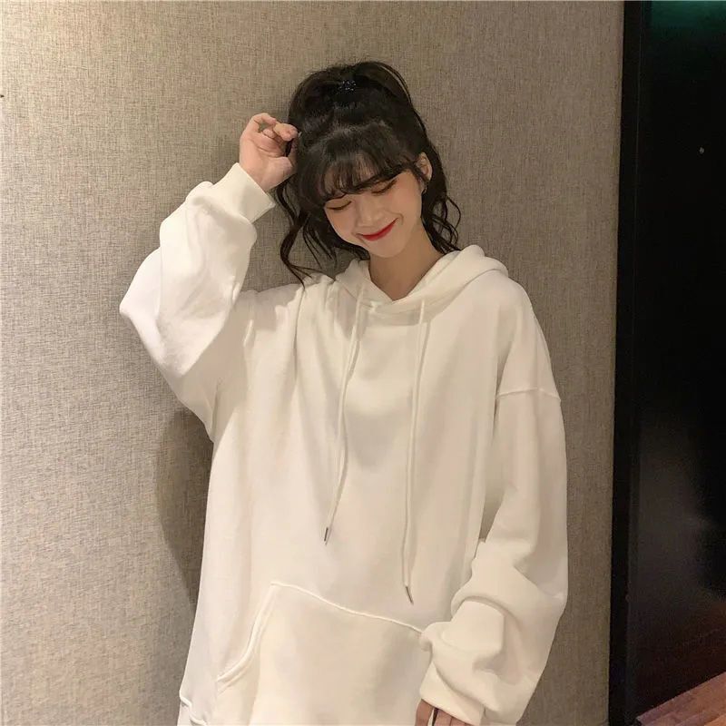 Lazy Style Sweat Women's Autumn and Winter Fashionable Hood BF Korean Style Thin Loose 2022 New Autumn Top All-match Trendy Lazy Style Sweat Women's Autumn and Winter Fashionable Hood BF Korean Style Thin Loose 2022 New Autumn Top All-match Trendy
