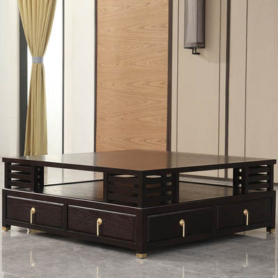 New Chinese style solid wood matching tea table modern light luxury TV cabinet Zen corner table Tea Table Furniture