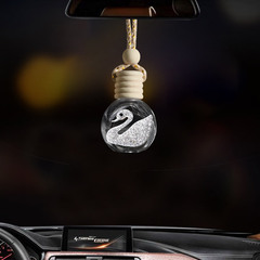 Diamond-studded swan car air freshener ornament glass empty bottle car air freshener pendant car interior decoration item car hanging ornament
