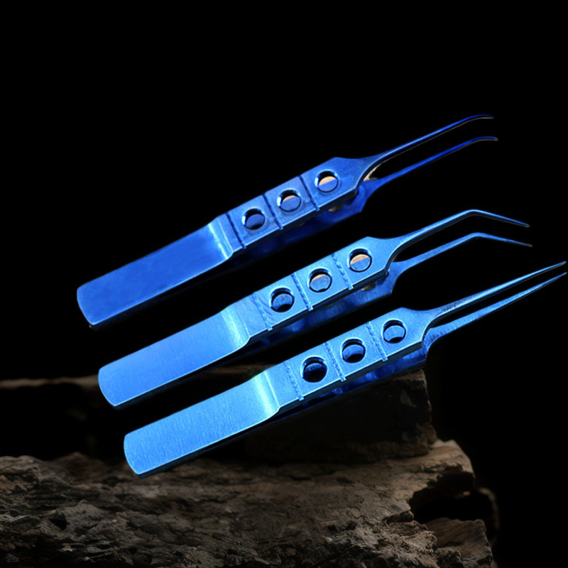 85mm眼科显微镊系线结扎镊植发镊虹膜镊平台有齿镊飞线平台镊