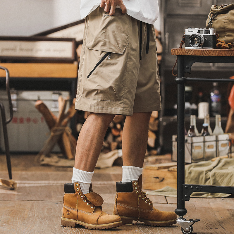khaki Casual Shorts Men's Summer Thin Outer Wear Pants Loose Trendy Brand American Style Outdoor Cargo Pants for Men