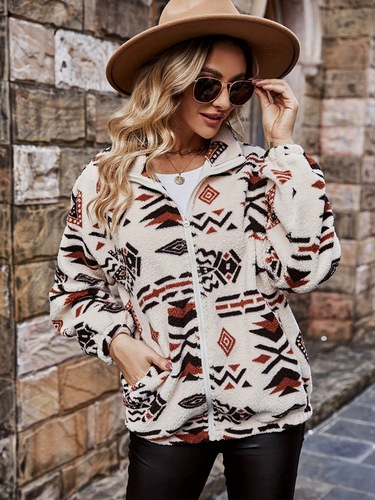 Women's 2025 New European and American Fashion Lambskin Spot Zipper Long-Sleeve Coat