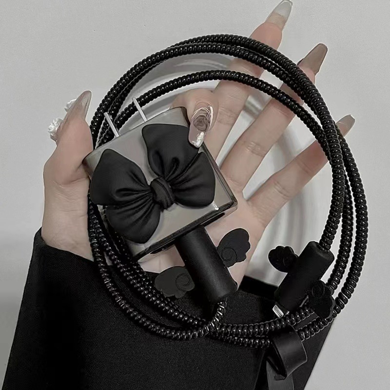 Transparent Black Bow Protection Suit