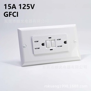 GFCI 15A TR 125V leakage switch protection door surge WR anti-ultraviolet duplex wall US standard concealed installation