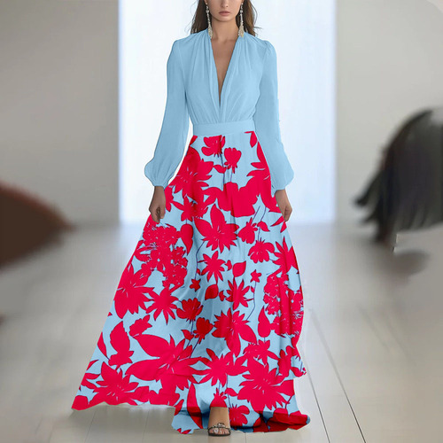  Temu Independent Station hit printed dress