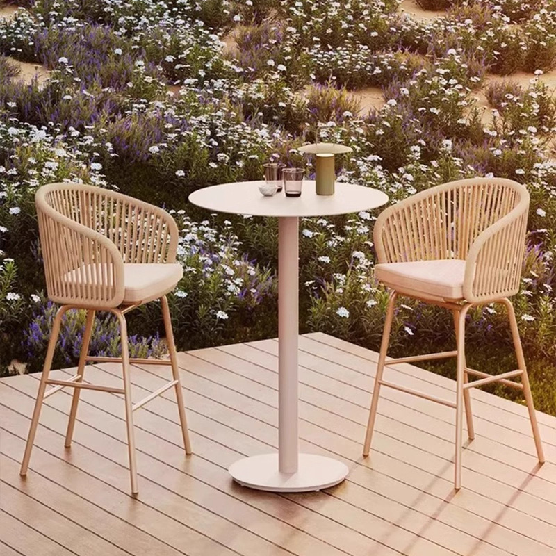 Sofá de caña al aire libre Villa patio jardín ocio silla de caña mesa de té combinación balcón al aire libre muebles impermeables a prueba de sol