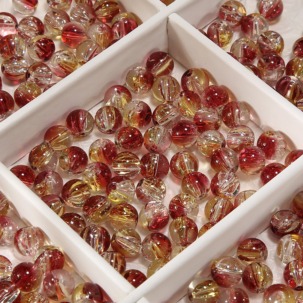 10 ミリメートル [ビッグフィッシュベゴニア] アイスクラック爆発ビーズガラスビーズ手作り diy ブレスレットビーズジュエリーアクセサリー素材