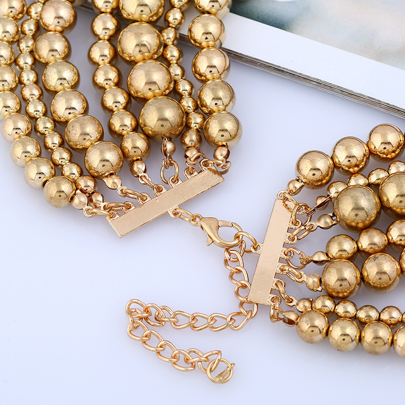 Unisex Gender Exaggerated Simple Style Round CCB Beaded Unisex Jewelry Set
